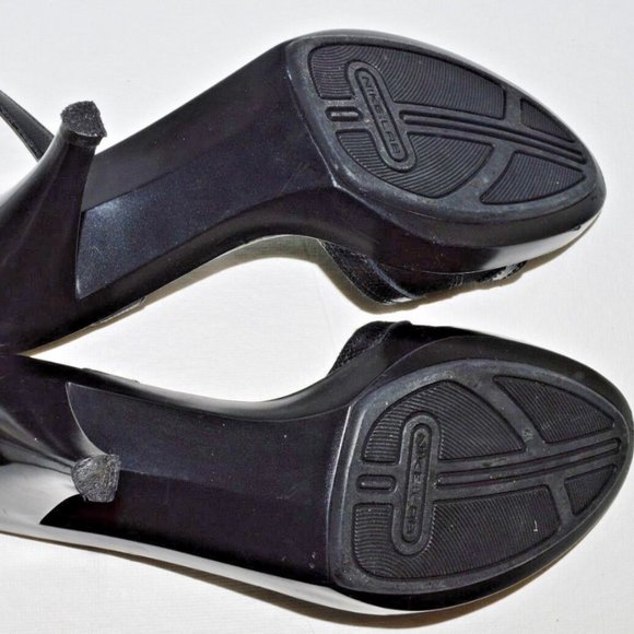 G SERIES NIKELAB 7 M BLACK SNAKE PRINT LEATHER WRAP AROUND ANKLE PLATFORM SANDAL - Picture 6 of 7